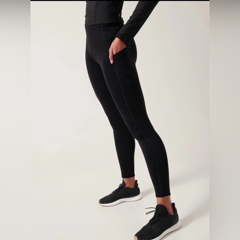 Athleta Altitude Stash Tight Polartec Powerstretch Pants Fleece Lined M - Picture 2 of 7